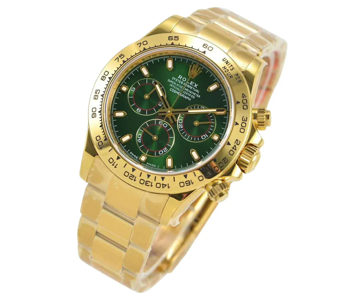 Daytona 116508 esfera verde en oro amarillo - Imagen 2