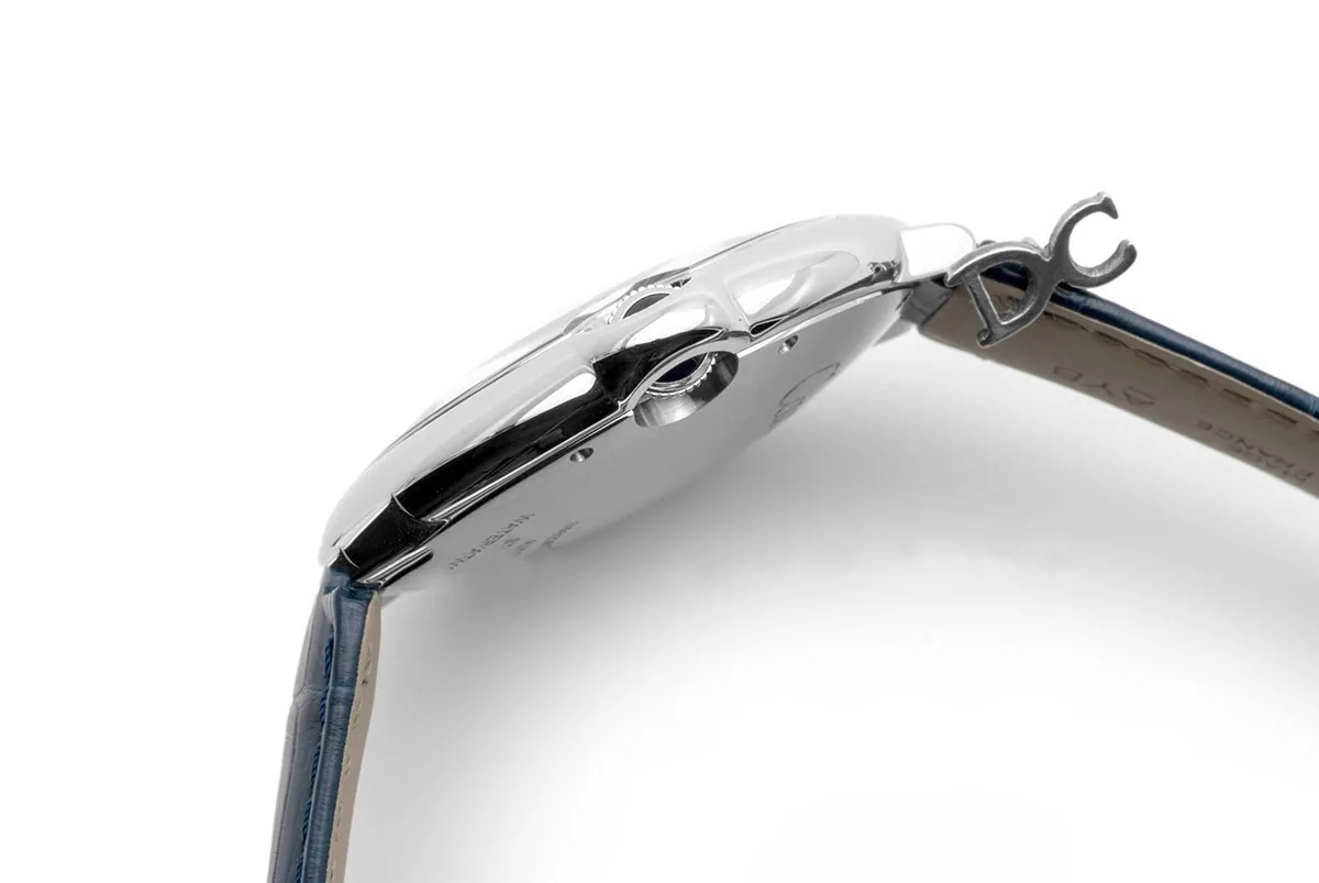 Ballon Bleu De Cartier 42mm blaues Zifferblatt in Stahl am blauen Lederarmband – Bild 4