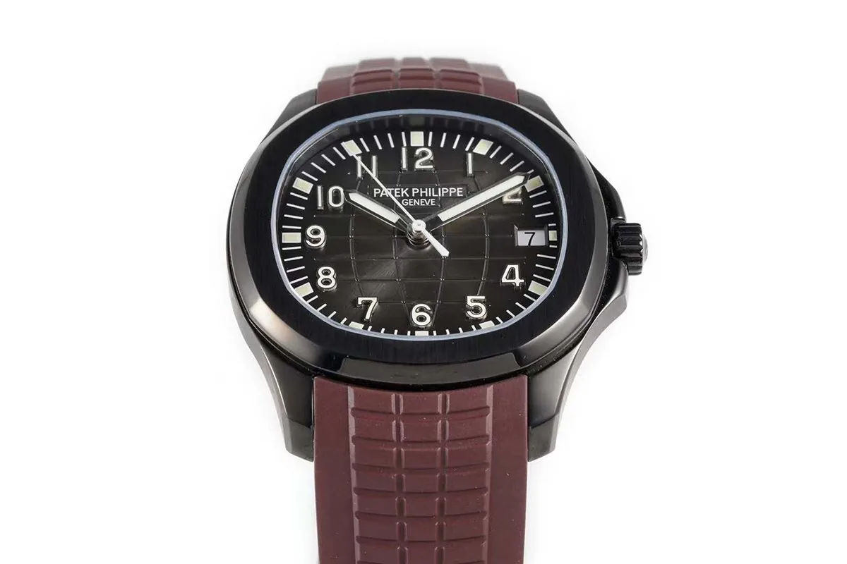 Aquanaut 5167A ‘Black Venom Limited Edition’ quadrante nero su cinturino in gomma marrone - immagine 5
