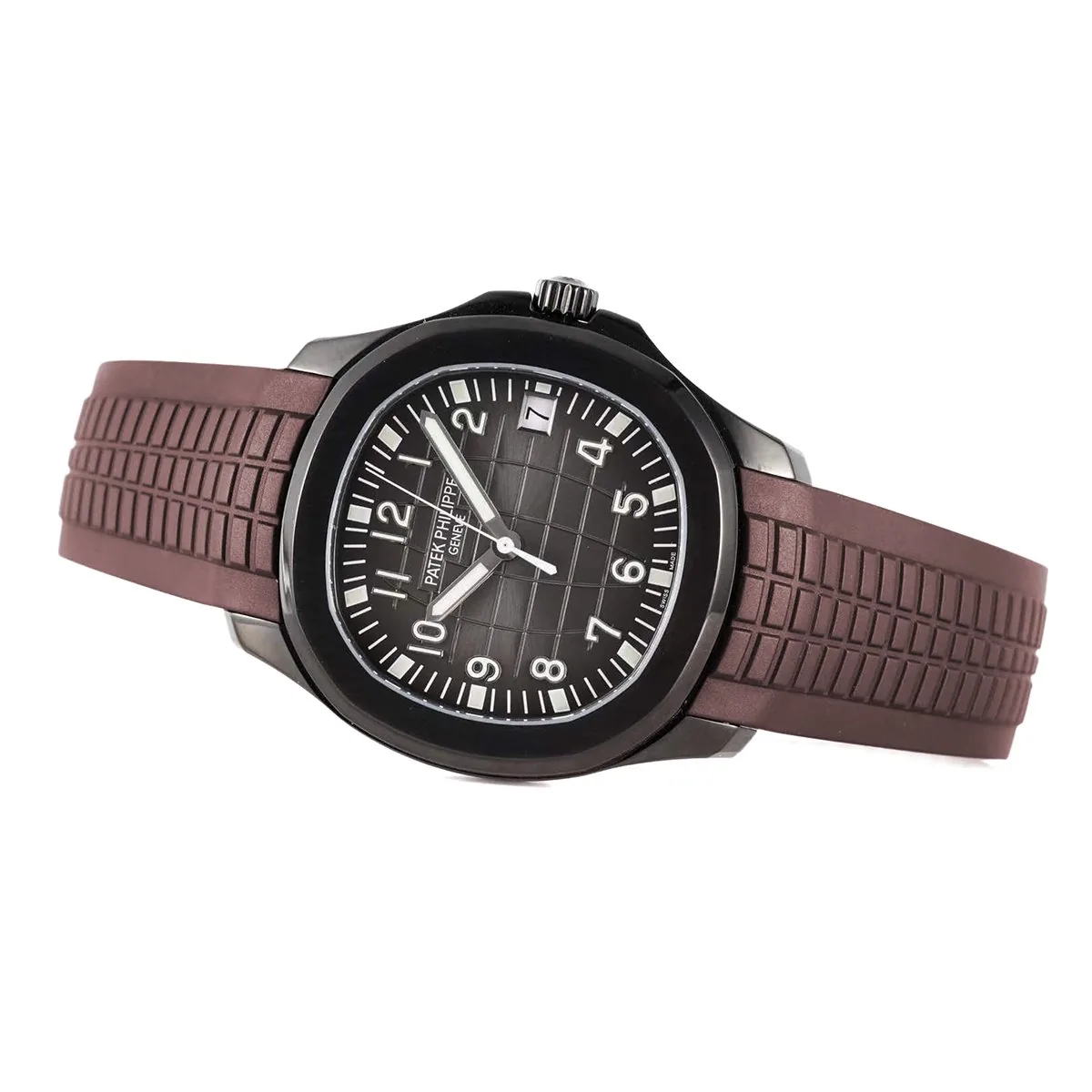 Aquanaut 5167A ‘Black Venom Limited Edition’ quadrante nero su cinturino in gomma marrone - immagine 3
