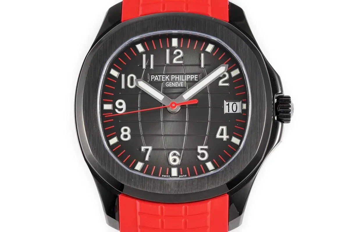 Aquanaut 5167A ‘Black Venom Limited Edition’ cadran noir sur bracelet en caoutchouc rouge – Image 9