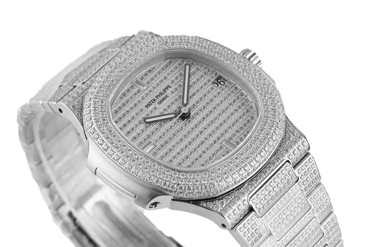 Nautilus Jumbo 5711 cadran diamants en or blanc pavé de diamants – Image 7