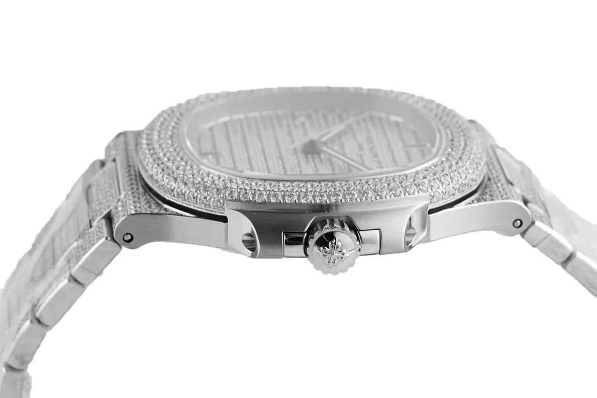 Nautilus Jumbo 5711 cadran diamants en or blanc pavé de diamants – Image 8