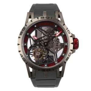 Excalibur Spider Skeleton Flying Tourbillon con cinturino in gomma nero