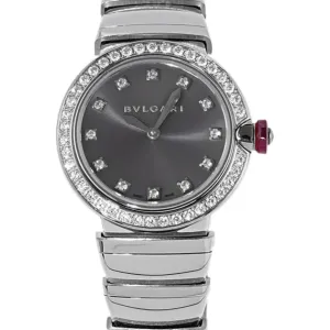 Lvcea Grey Dial in Steel with Diamond Bezel