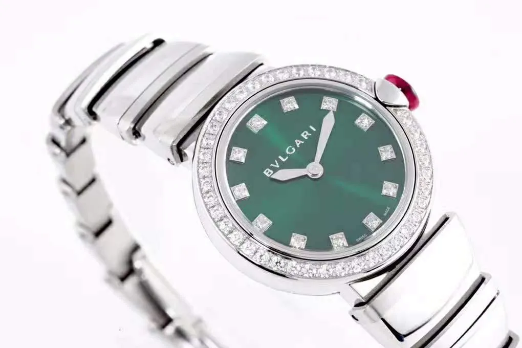 Lvcea esfera verde esmeralda en acero con bisel de diamantes - Imagen 6