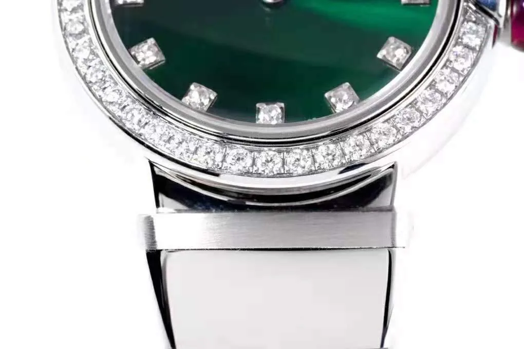 Lvcea esfera verde esmeralda en acero con bisel de diamantes - Imagen 5