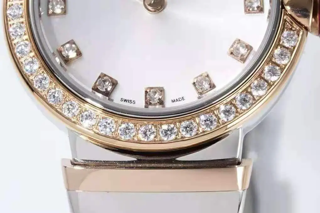 Lvcea cadran argenté en or rose/acier lunette diamants – Image 4