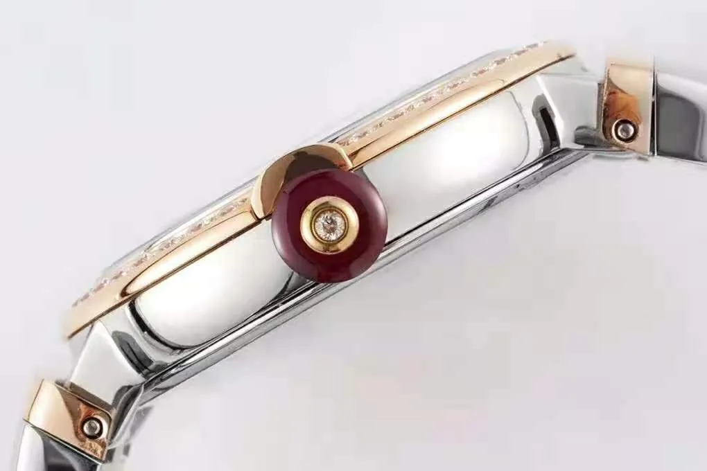 Lvcea cadran argenté en or rose/acier lunette diamants – Image 9