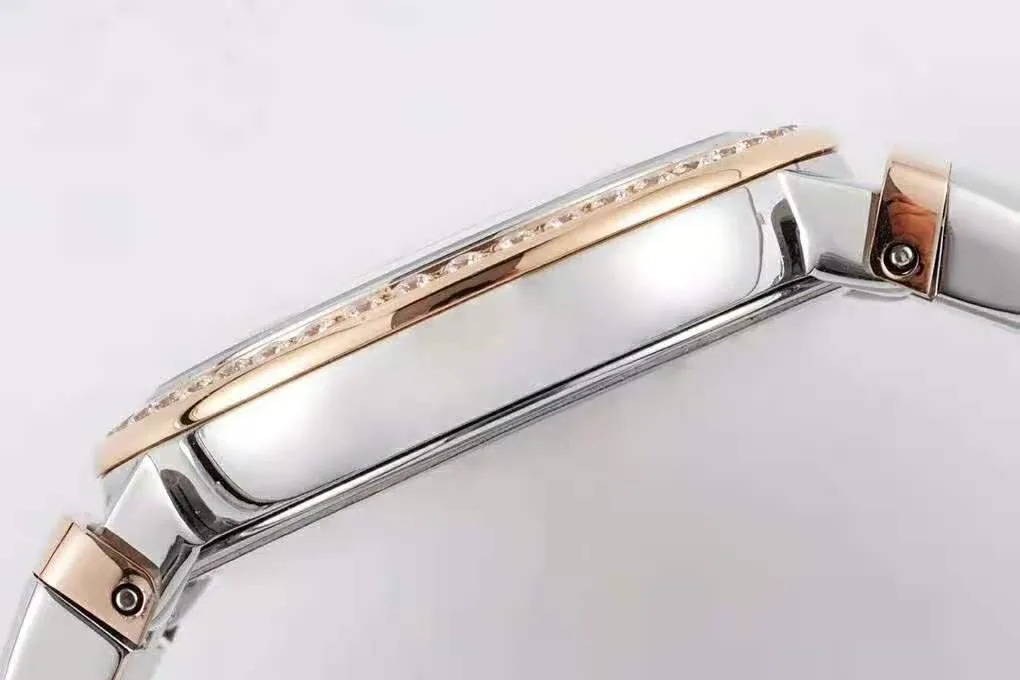 Lvcea smaragdgrünes Zifferblatt in Roségold/Stahl mit Diamantlünette – Bild 9