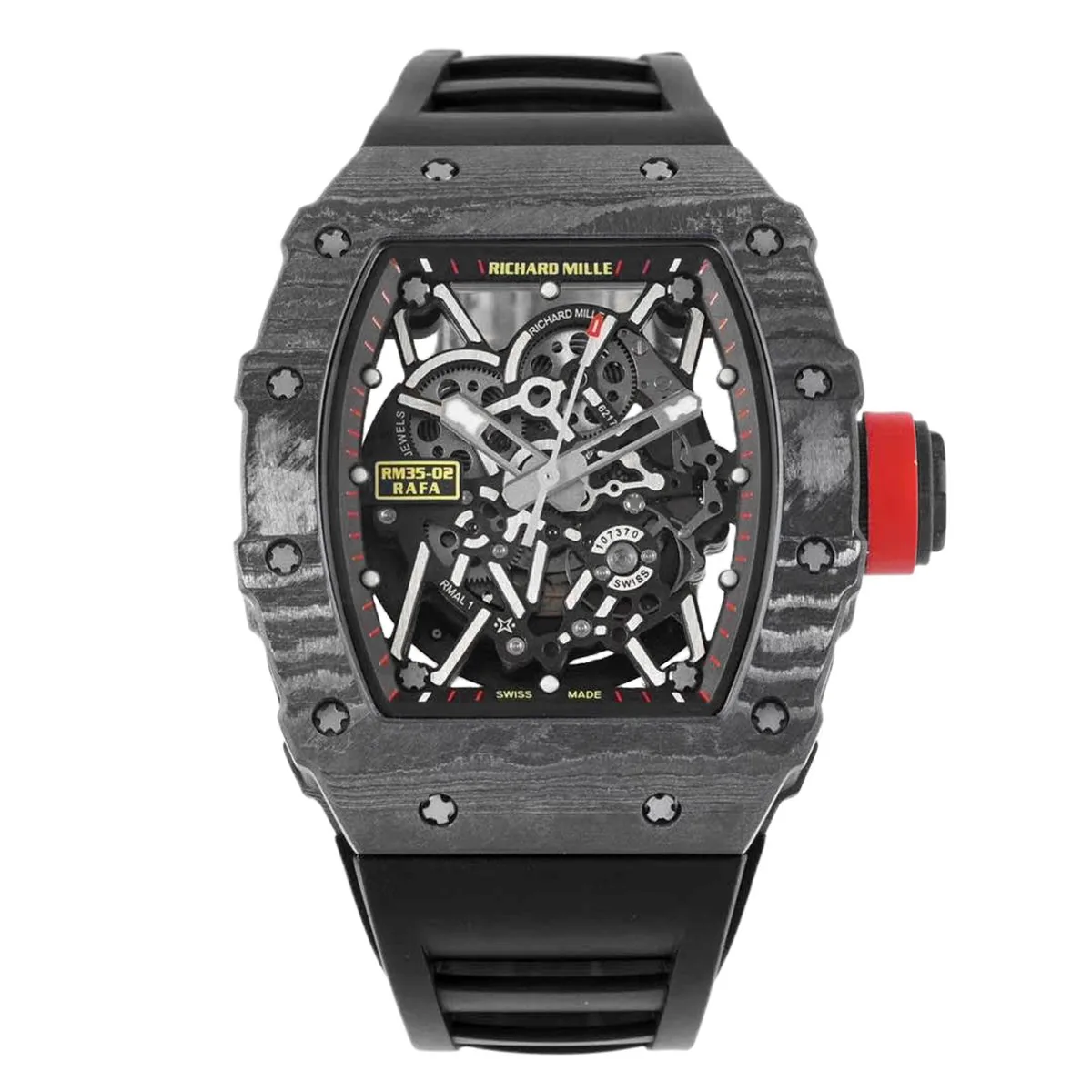 RM 035-02 Rafael Nadal carbonio NTPT su cinturino in gomma nero