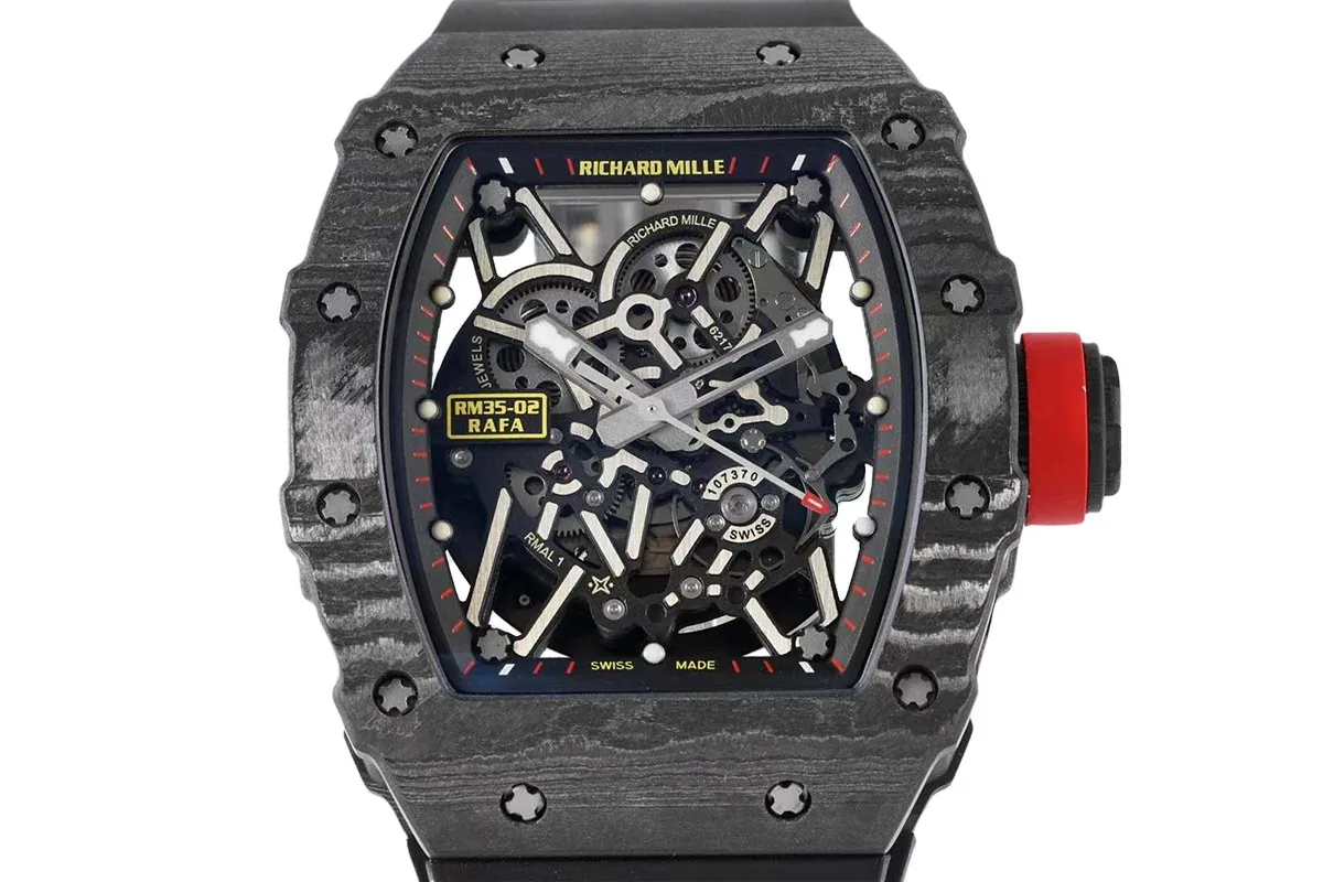 RM 035-02 Rafael Nadal carbonio NTPT su cinturino in gomma nero - immagine 3