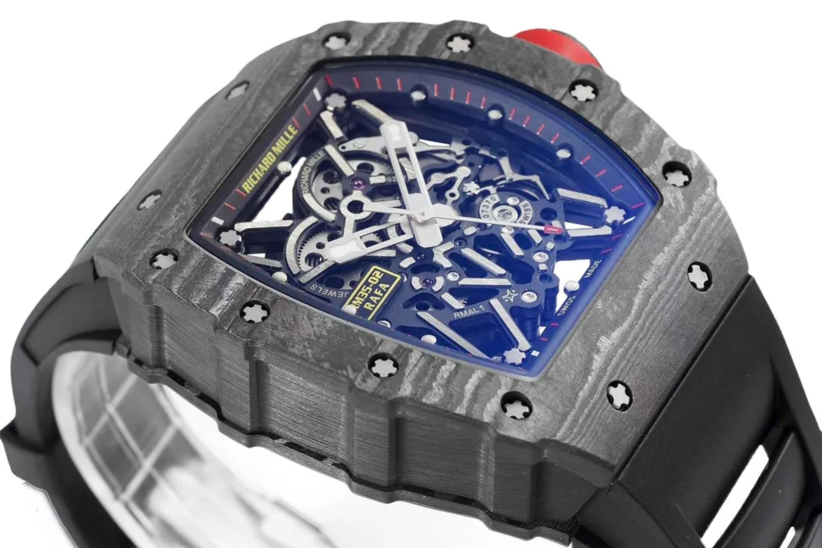 RM 035-02 Rafael Nadal carbonio NTPT su cinturino in gomma nero - immagine 5