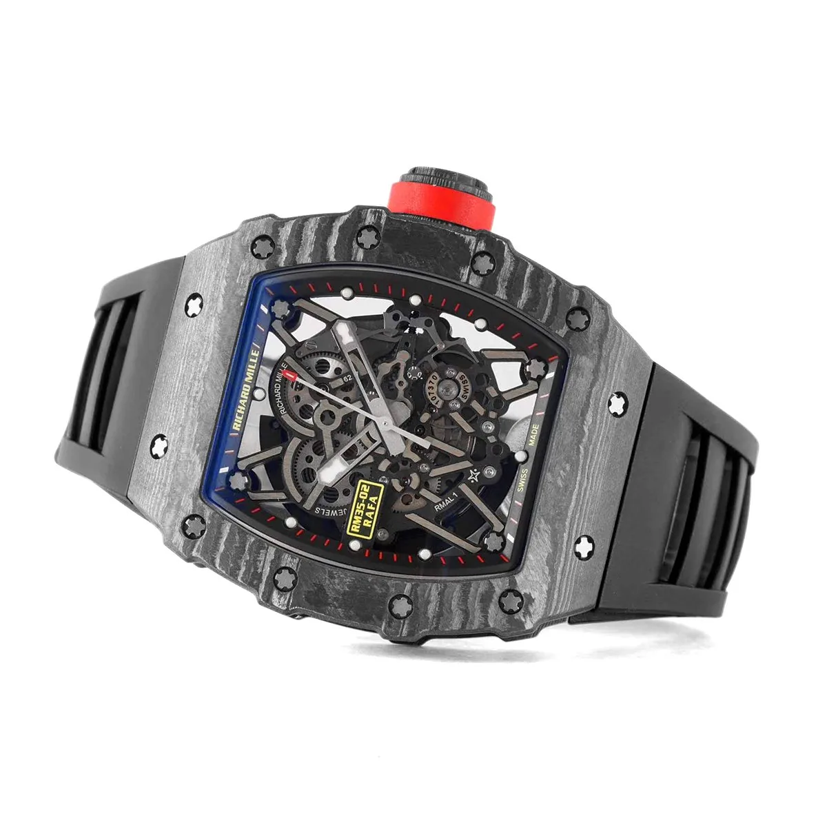 RM 035-02 Rafael Nadal carbonio NTPT su cinturino in gomma nero - immagine 4