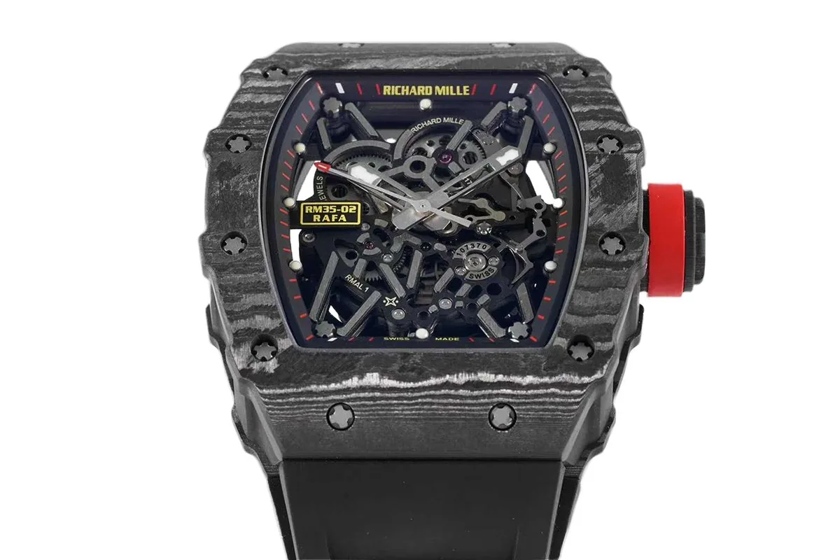 RM 035-02 Rafael Nadal carbonio NTPT su cinturino in gomma nero - immagine 6