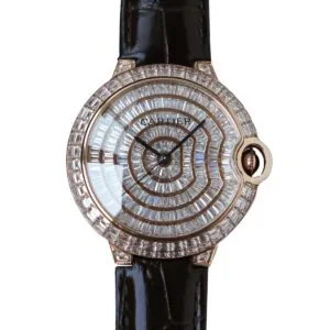 Ballon Bleu de Cartier 42mm cadran pavé de diamants en or rose