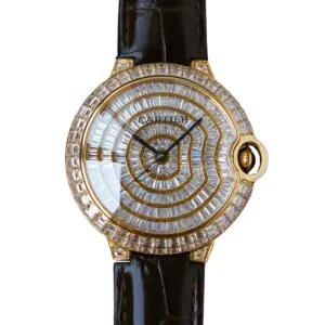 Ballon Bleu de Cartier 42mm cadran pavé de diamants en or jaune