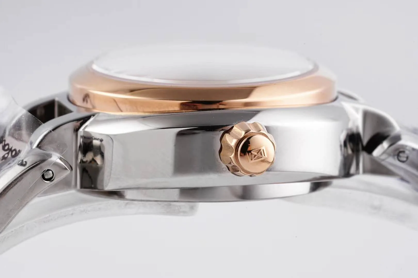 Primaluna esfera MOP blanca con índices de diamantes en oro rosa - Imagen 9