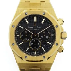 Royal Oak cronografo automatico quadrante bianco in oro giallo