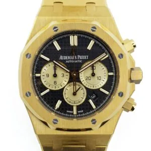 Royal Oak cronografo automatico quadrante nero/oro in oro giallo