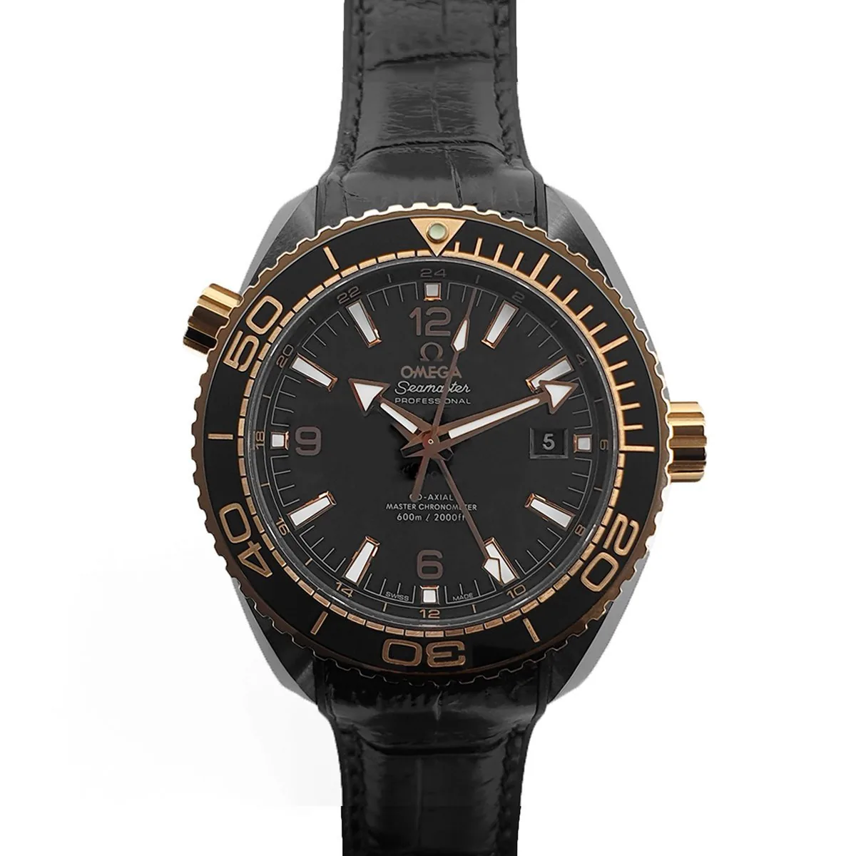 Seamaster Planet Ocean GMT “Deep Black” ceramica oro