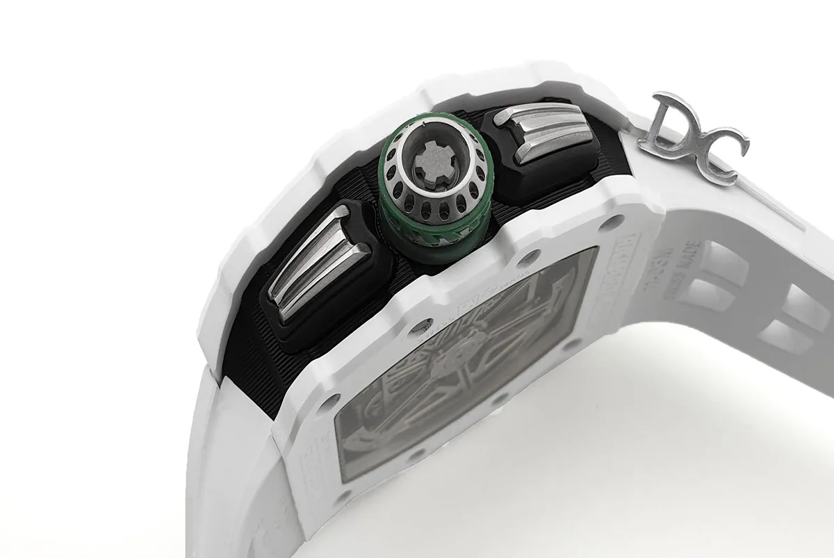 RM 011-02 Le Mans Classic Chronograph in verde su cinturino in gomma bianco - immagine 9