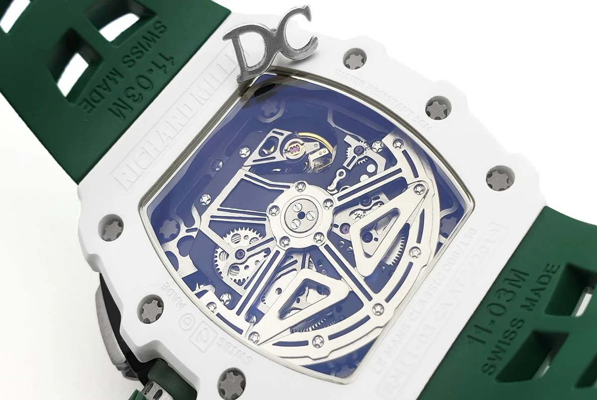 RM 011-02 Le Mans Classic Chronograph en verde con correa de caucho verde - Imagen 5