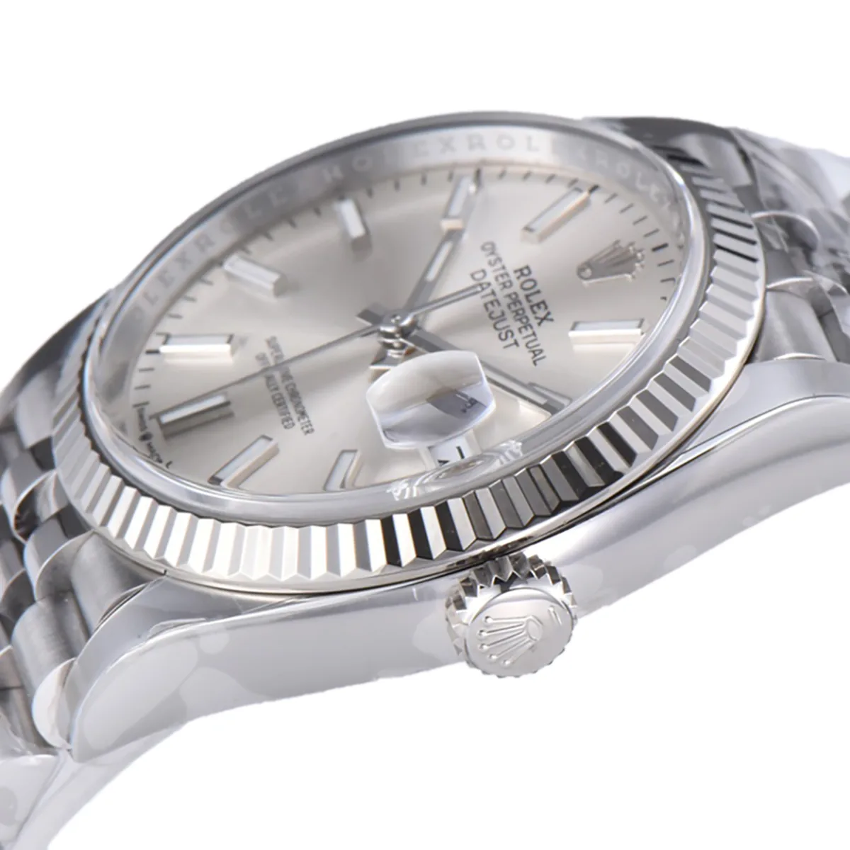 Datejust 36 126234 silbernes Zifferblatt mit Strichindizes in Stahl am Jubilé-Armband – Bild 2