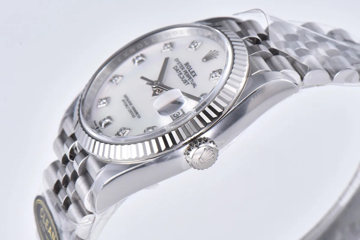 Datejust 36 126234 cadran MOP blanc index diamants en acier sur bracelet Jubilee – Image 2