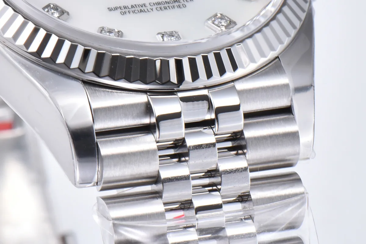 Datejust 36 126234 cadran MOP blanc index diamants en acier sur bracelet Jubilee – Image 8