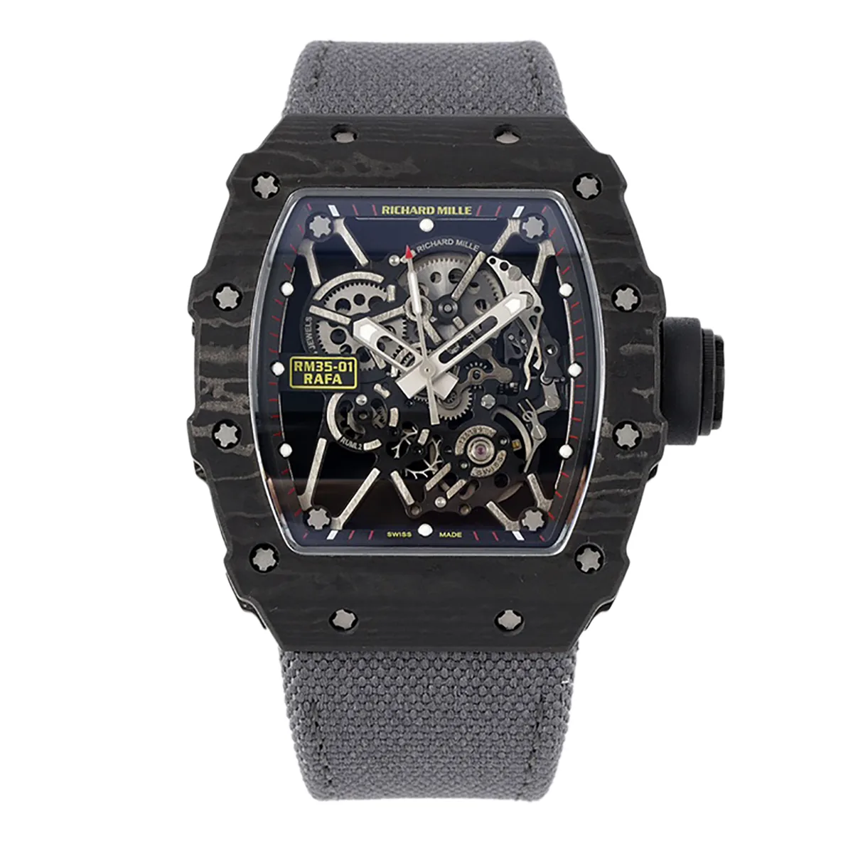 RM 035-01 Rafael Nadal carbonio NTPT su cinturino in nylon grigio (Sonic)