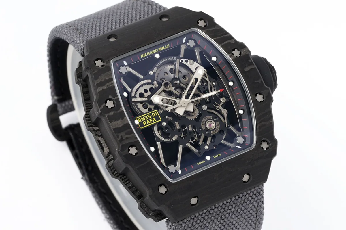 RM 035-01 Rafael Nadal carbonio NTPT su cinturino in nylon grigio (Sonic) - immagine 2
