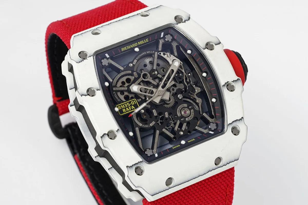 RM 035-01 Rafael Nadal weißes NTPT am roten Nylonarmband (Sonic) – Bild 3