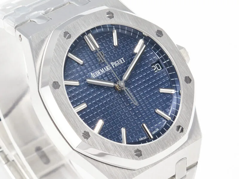 Royal Oak 41mm 15500 SS ZF 1:1 Best Edition blaues strukturiertes Zifferblatt am SS-Armband SA4302 Super Clone V3 – Bild 4