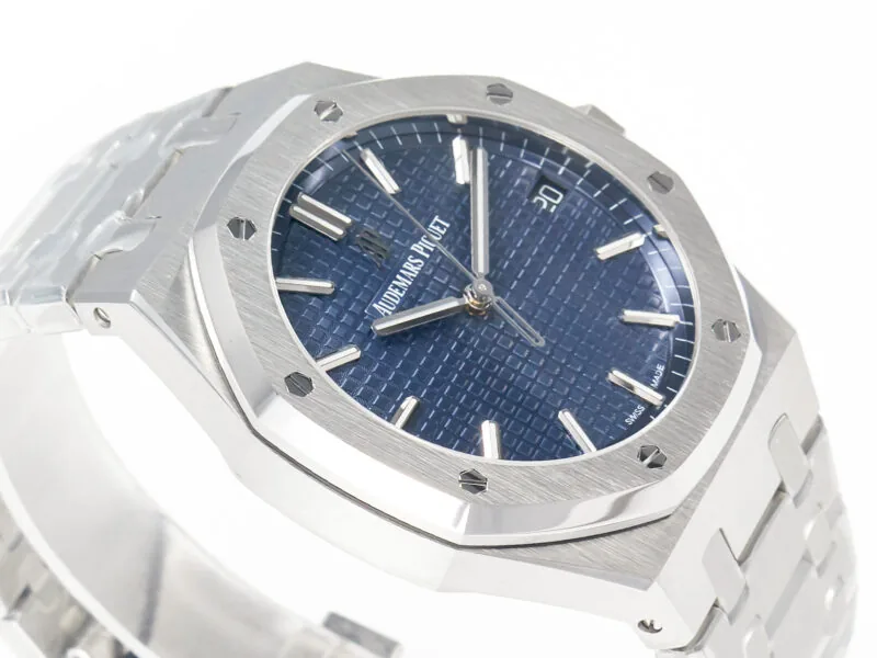 Royal Oak 41mm 15500 SS ZF 1:1 Best Edition blaues strukturiertes Zifferblatt am SS-Armband SA4302 Super Clone V3 – Bild 3