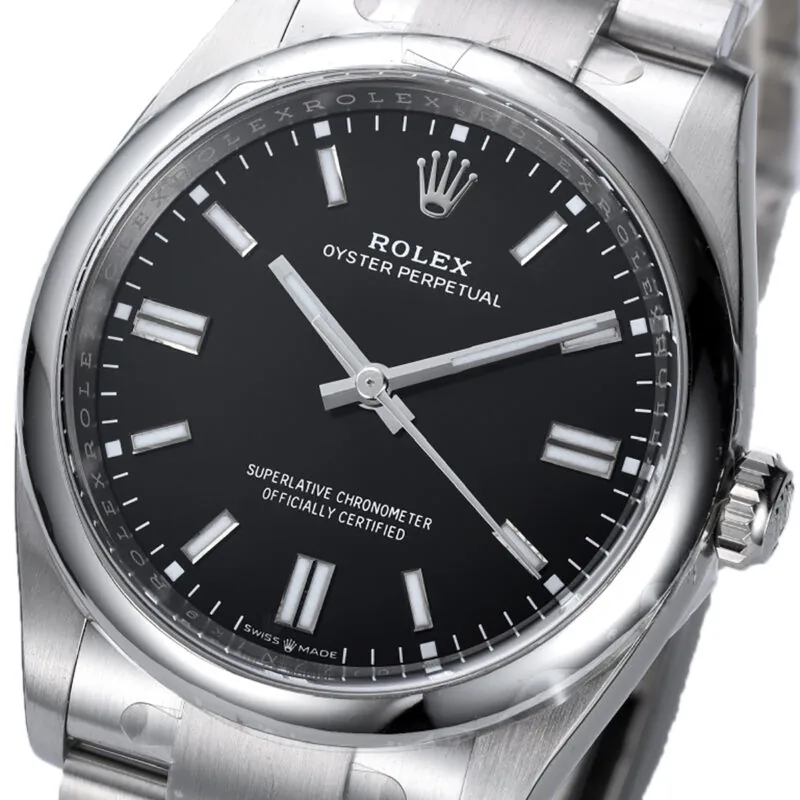 Clean Factory Rolex Oyster Perpetual 36mm quadrante nero brillante 124300 - immagine 3