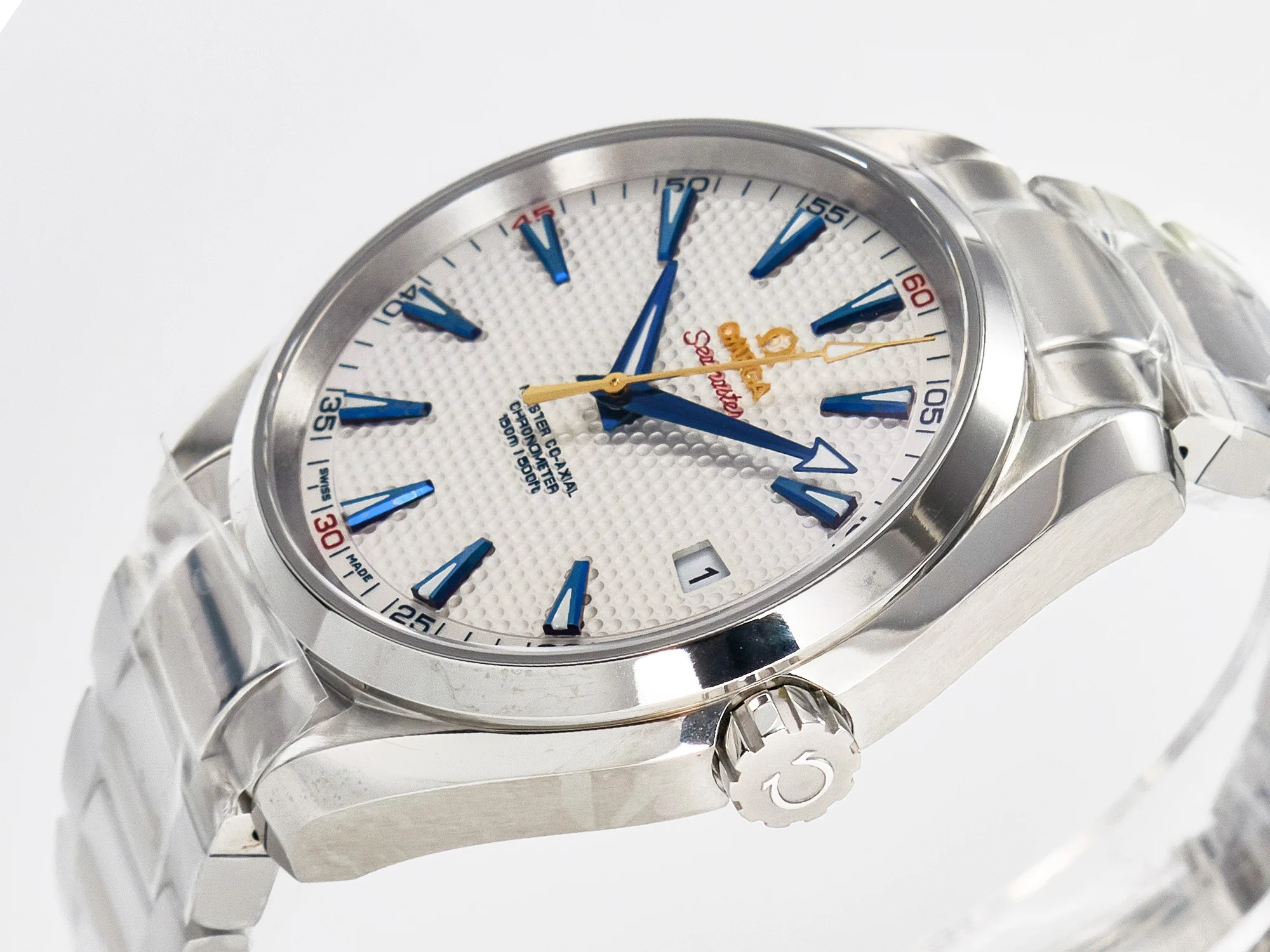 Aqua Terra 150M SS VSF 1:1 Best Edition Silver Polka Dots Dial on SS Bracelet A8500 Super Clone