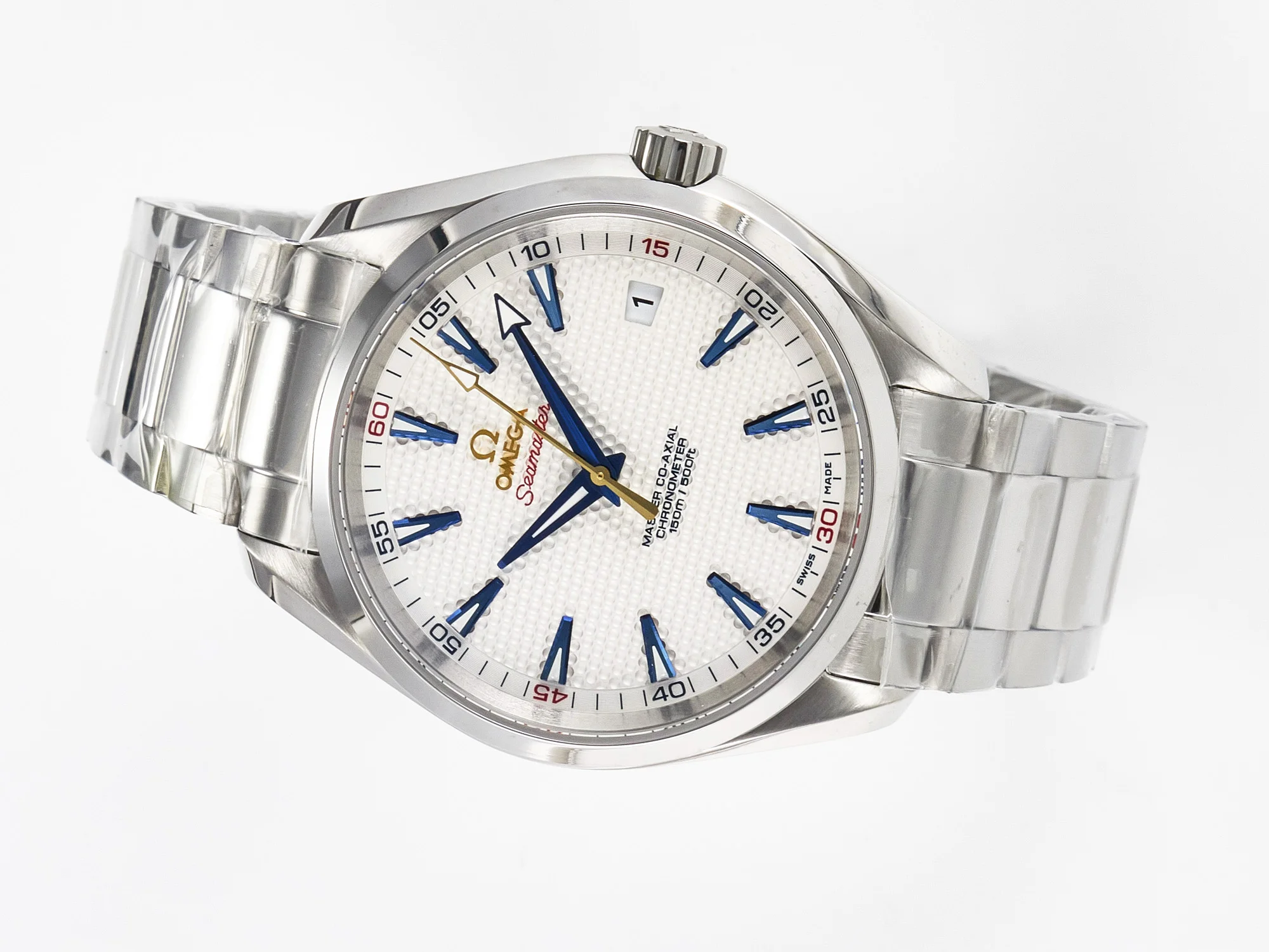 Aqua Terra 150M SS VSF 1:1 Best Edition Silver Polka Dots Dial on SS Bracelet A8500 Super Clone