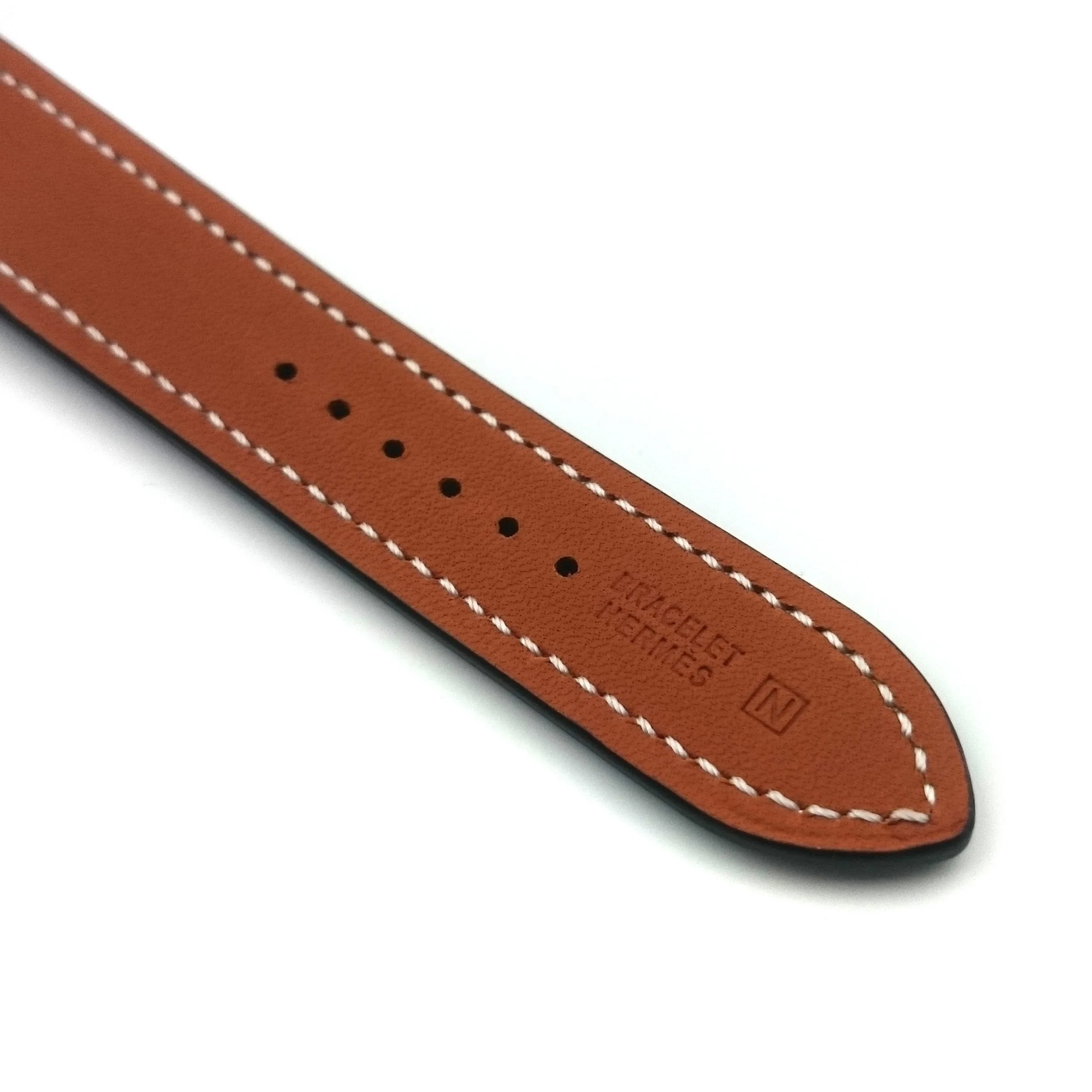 Arceau Steel with Diamond Bezel on Orange Epsom Leather Strap