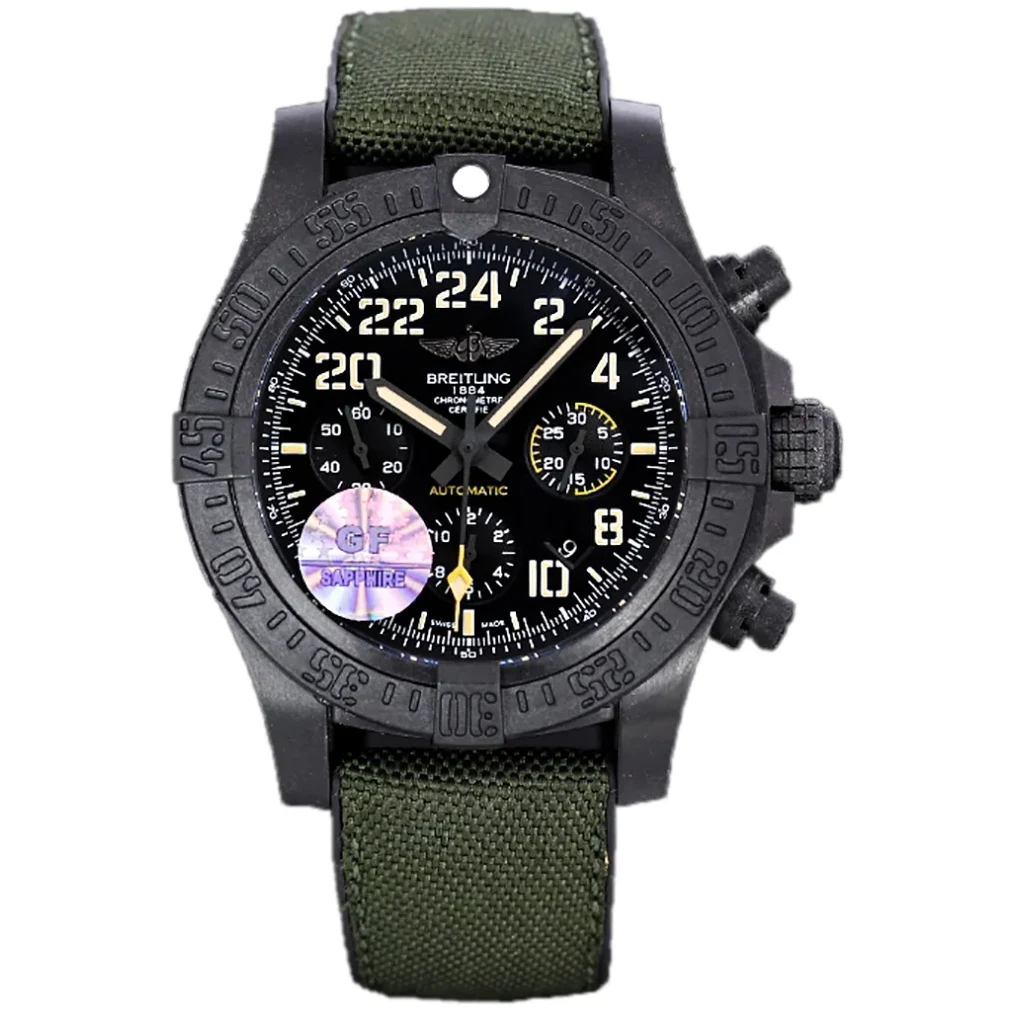 Avenger Hurricane Black Dial on Green Nylon Strap
