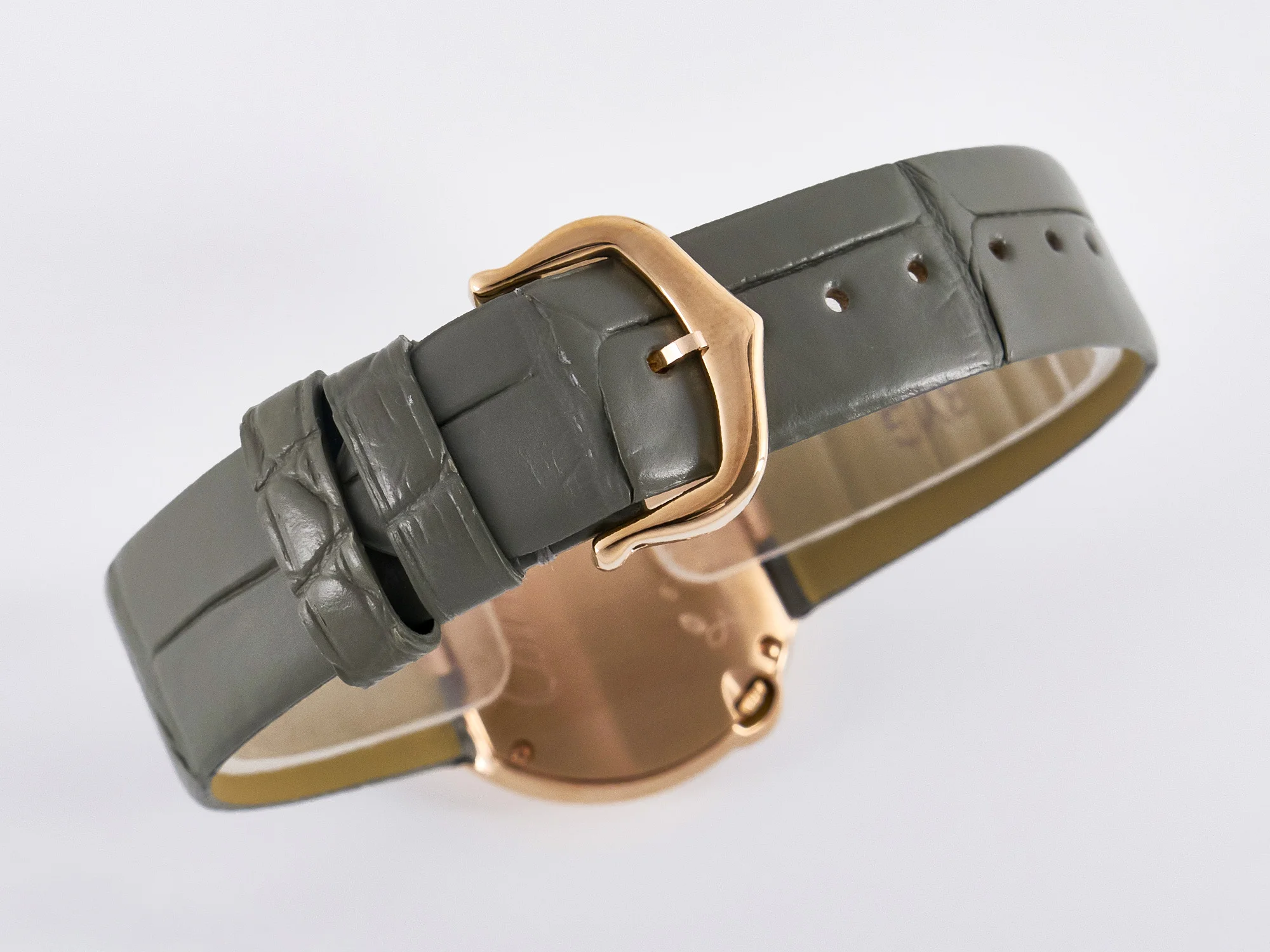 Ballon Blanc De Cartier 30mm RG DRF 1:1 Best Edition Silvered Texture Dial on Green Leather Strap Ronda Quartz