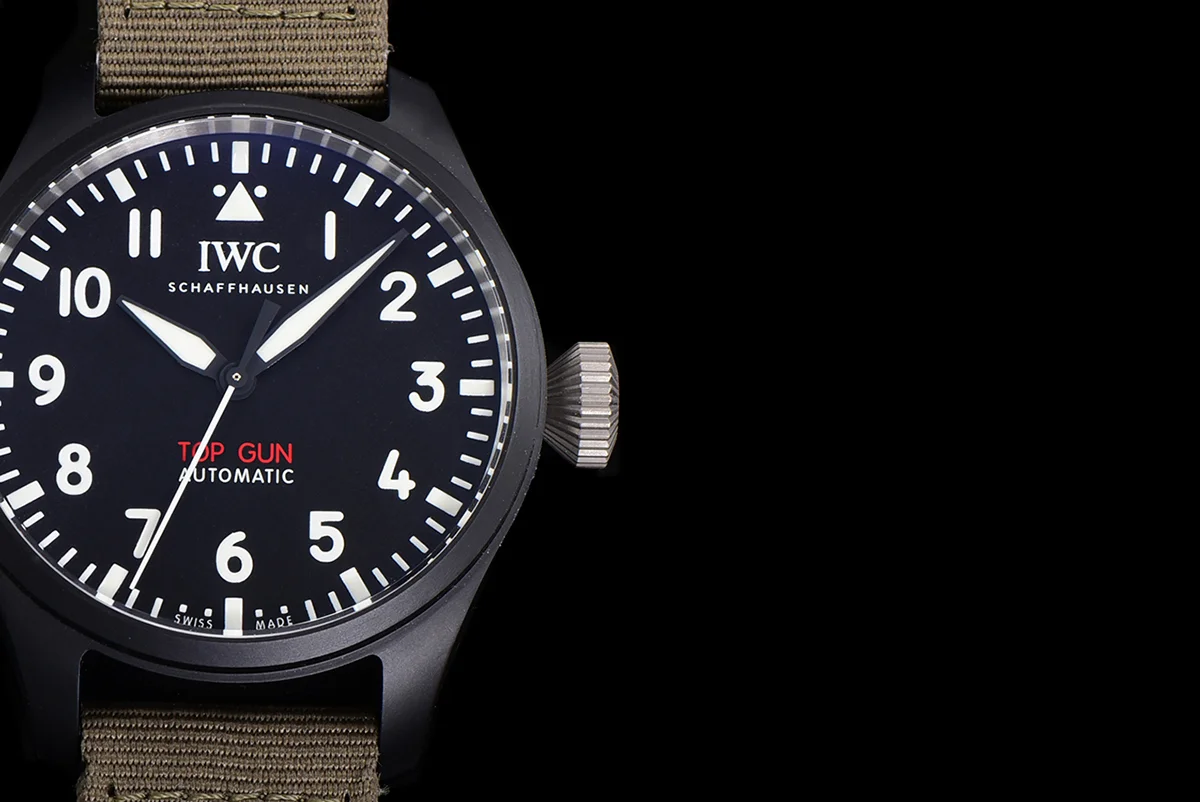 Big Pilot’s Watch Automatic Top Gun IW326906 on Green Nylon Strap