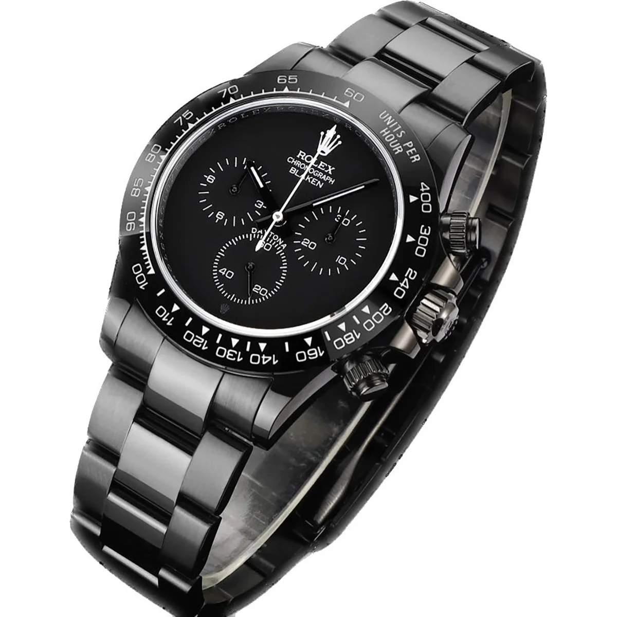 Blaken Daytona Matt Black with White Tachymeter