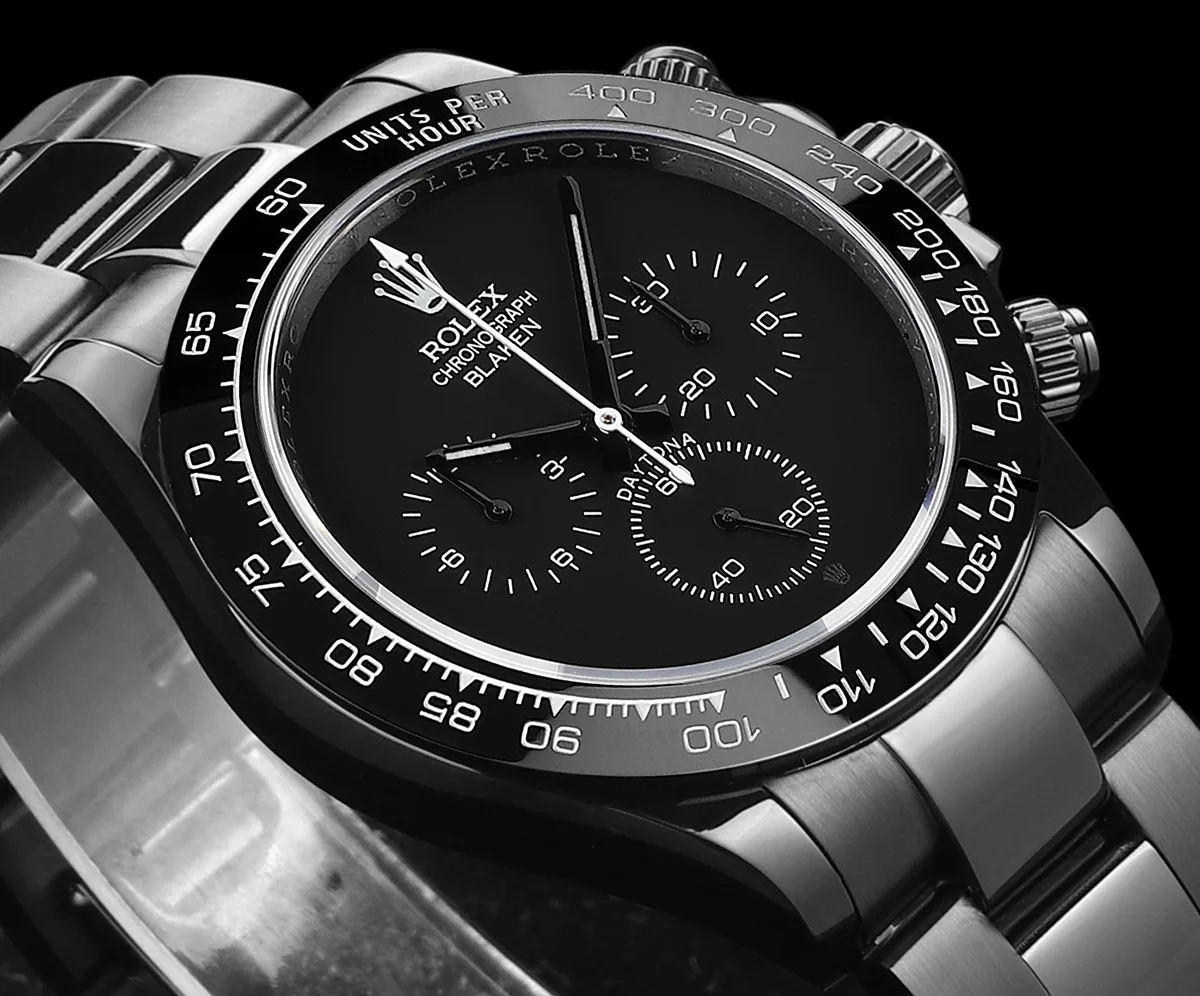 Blaken Daytona Matt Black with White Tachymeter