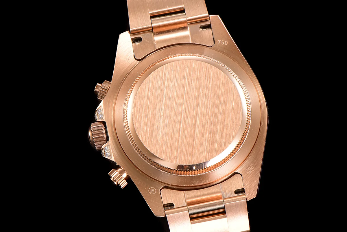 Blaken Daytona Pink Dial with Rainbow Diamond Bezel in Rose Gold