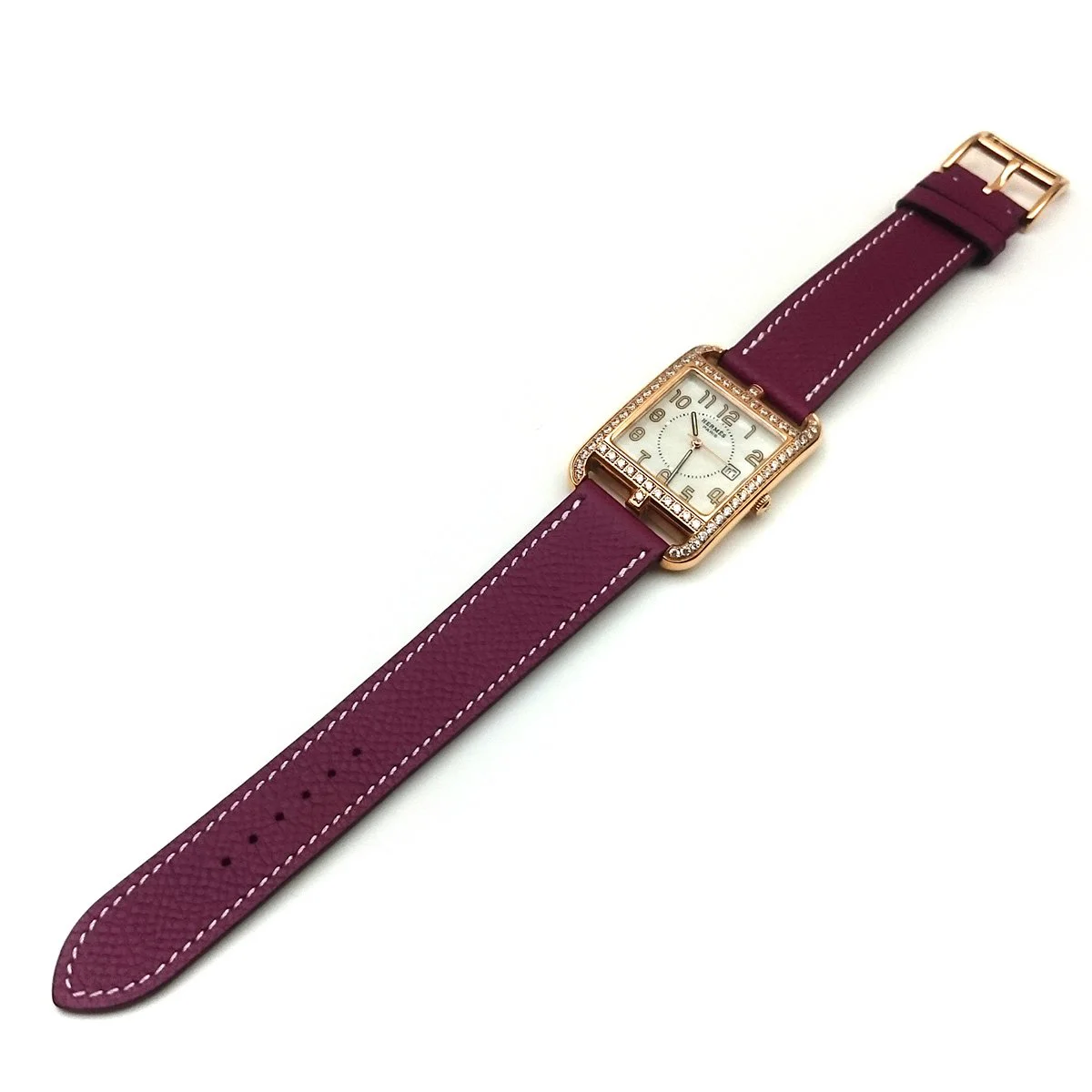 Cape Cod GM Quartz Rose Gold with Diamond Bezel on Violet Epsom Leather Strap