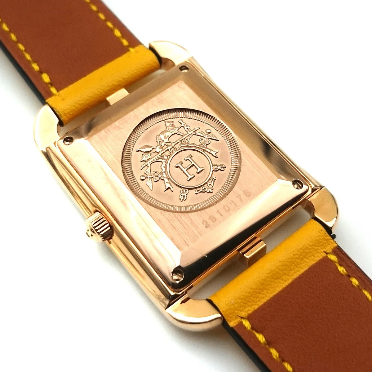 Cape Cod GM Quartz Rose Gold with Diamond Bezel on Yellow Fjord Leather Strap