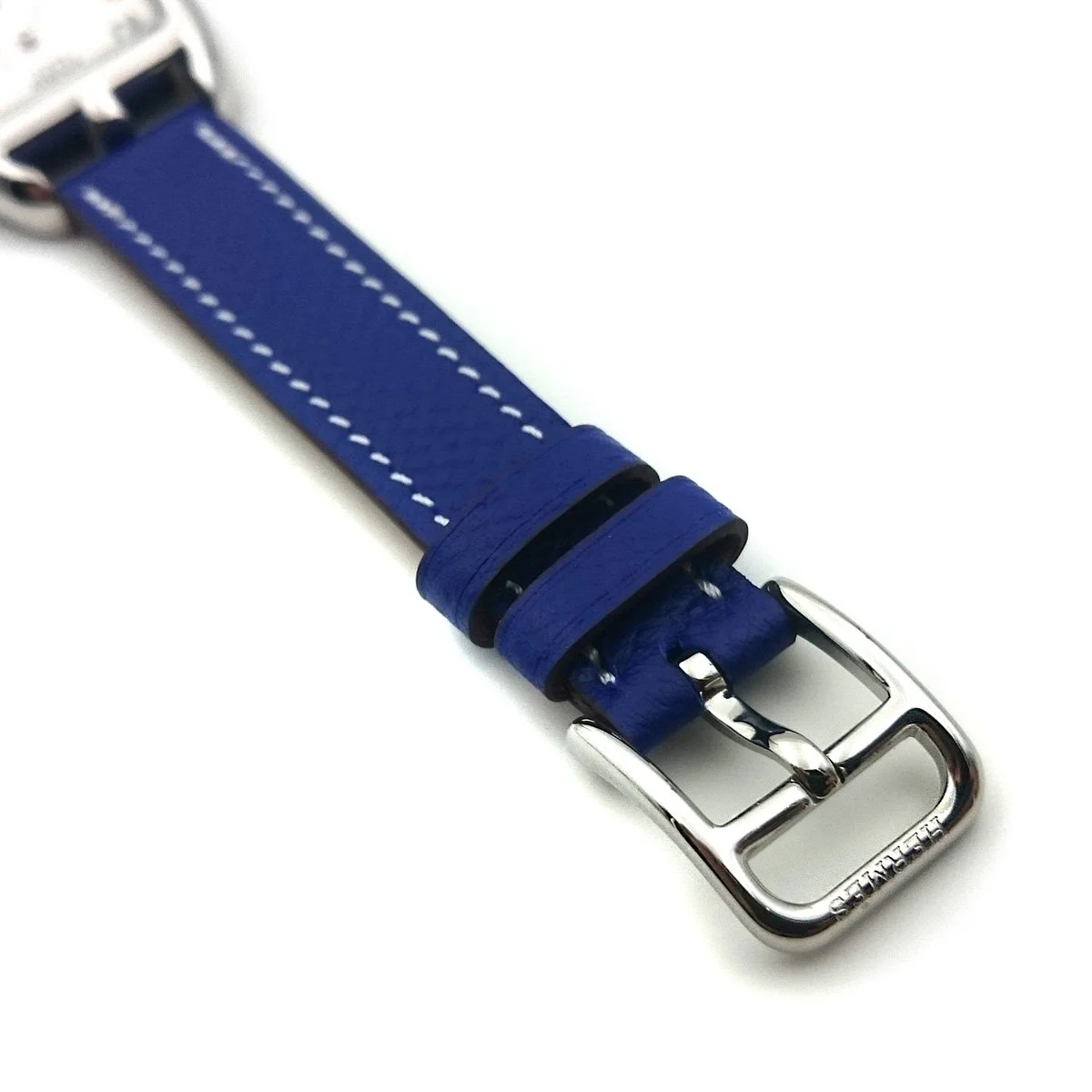 Cape Cod Tonneau Steel on Blue Epsom Leather Strap