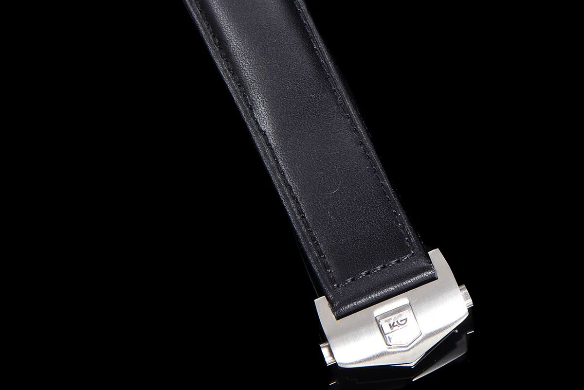 Carrera Chronograph 42 Black Dial on Leather Strap