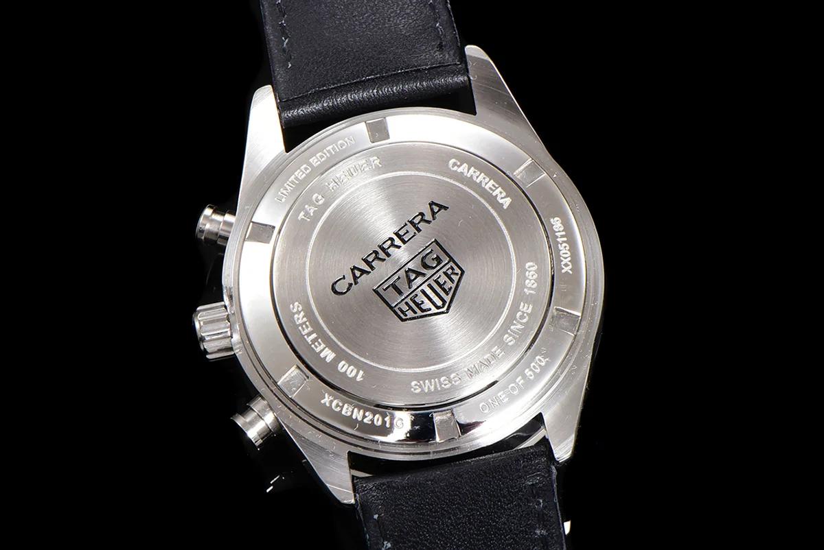 Carrera Chronograph 43 White Dial on Leather Strap